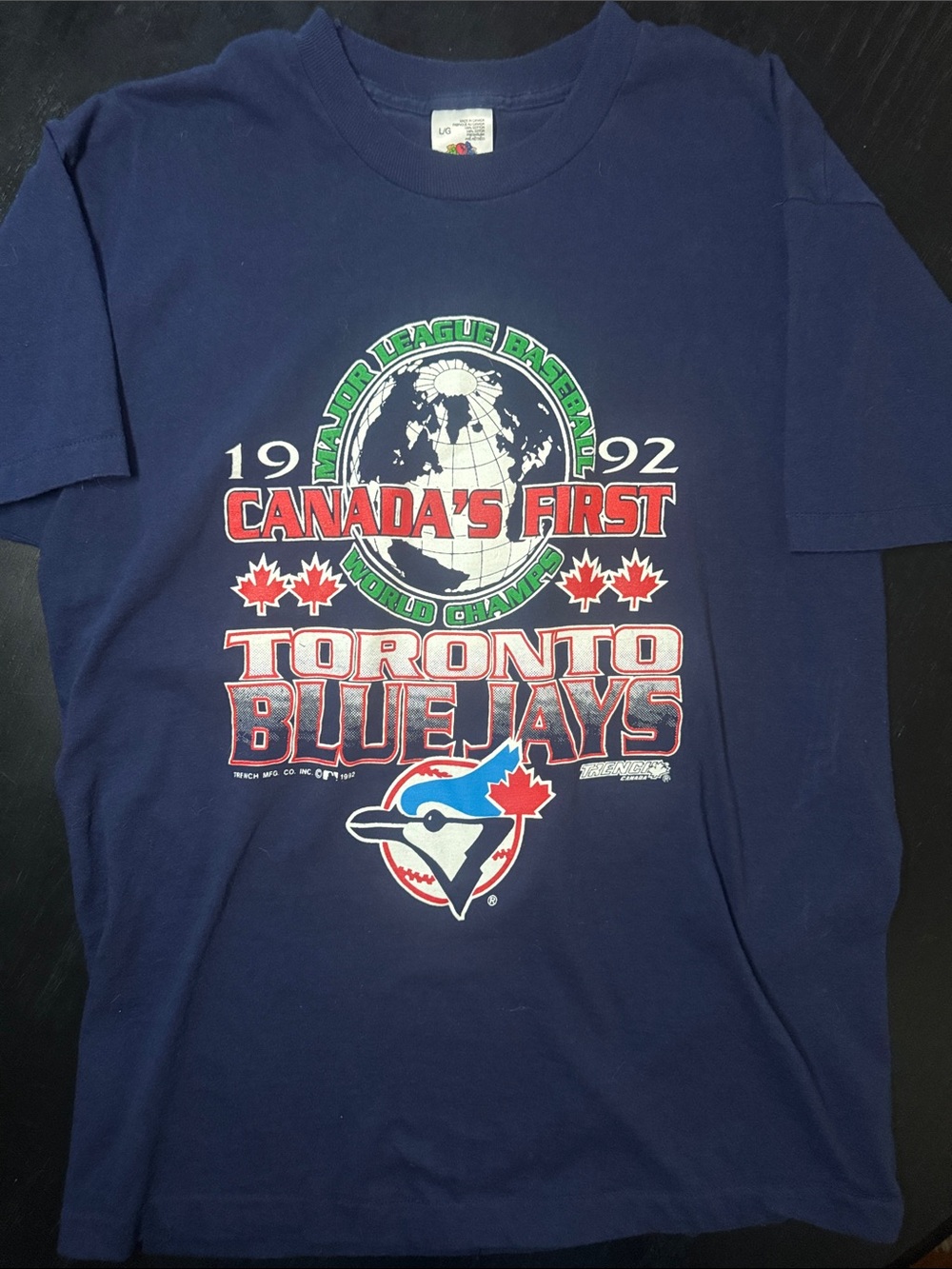 Vintage Toronto Blue Jays 1992 Canada's First World Game - Navy single stitched - Picture 8 of 8